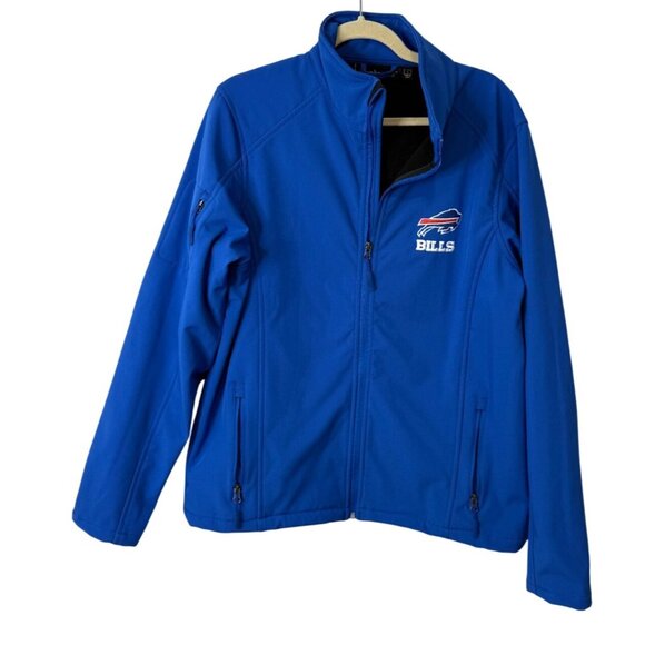 Buffalo Bills Dunbrooke Softshell Jacket Full-Zip Water Resistant Blue Men Sz L - Picture 1 of 7